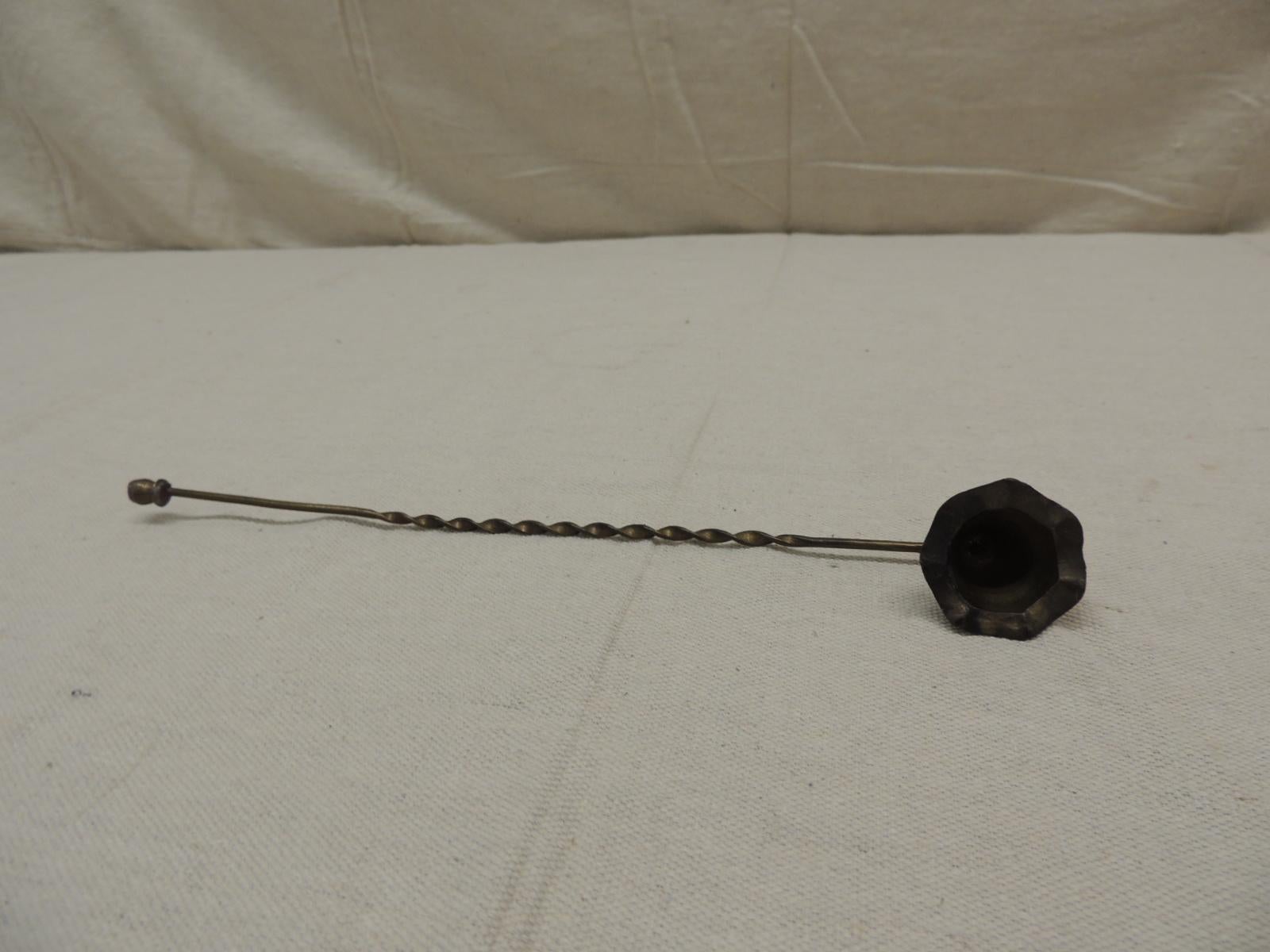 Hand-Crafted Vintage Twisted Handle Brass Snuffer