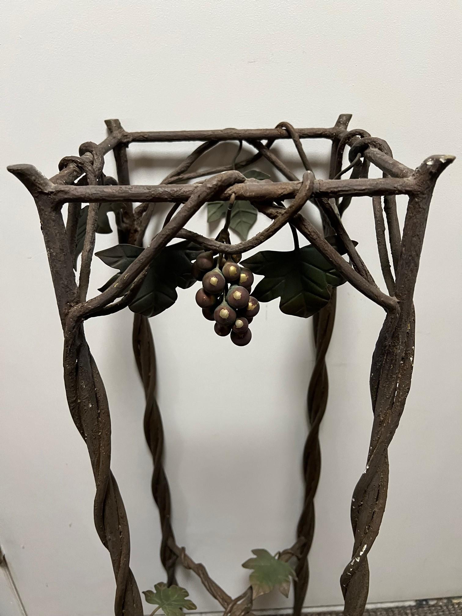 Pedestal de hierro retorcido vintage, soporte para plantas en venta 6