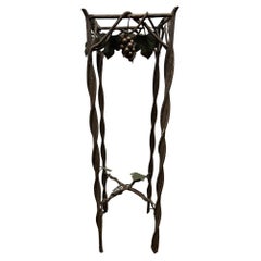 Pedestal de hierro retorcido vintage, soporte para plantas
