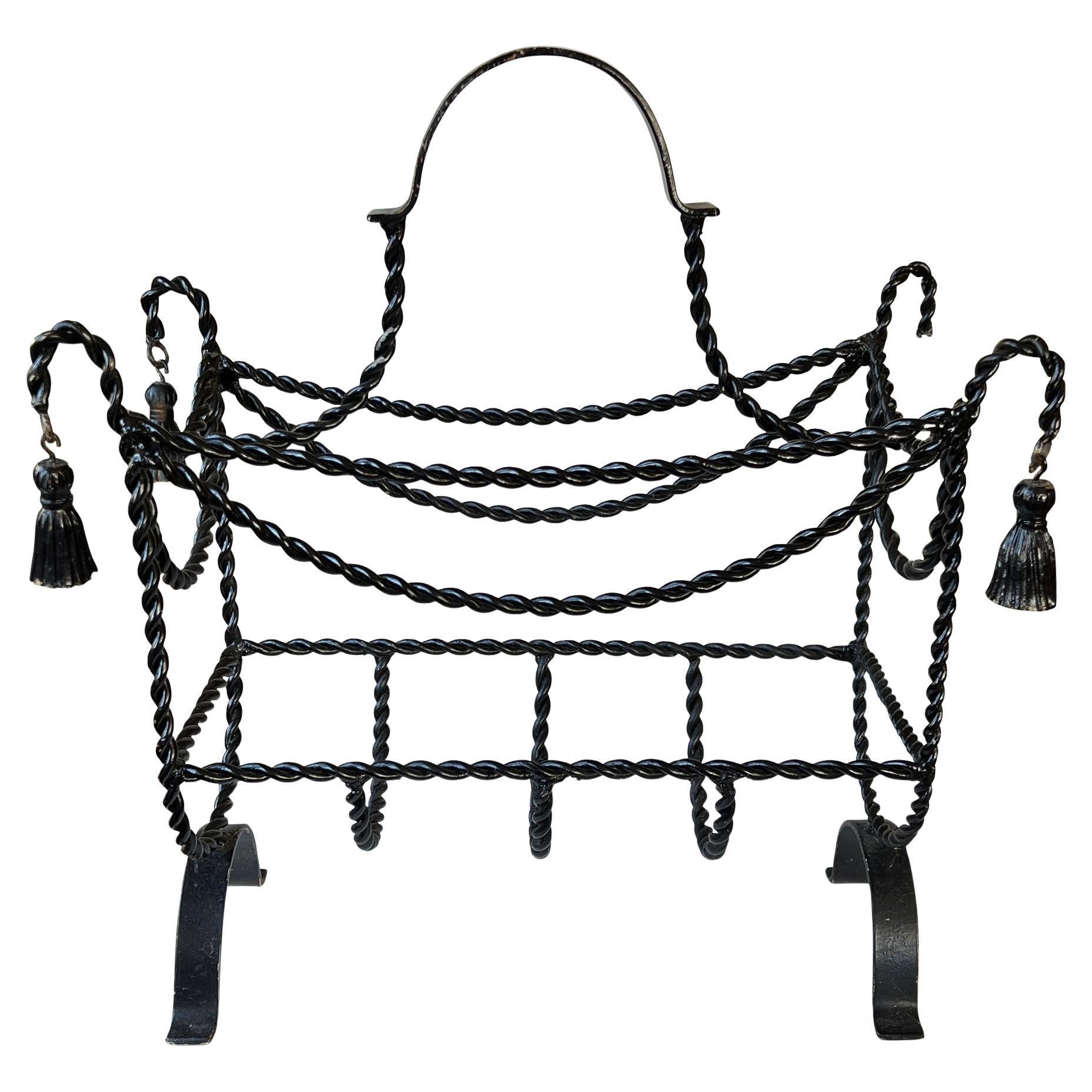 Portariviste d
epoca con nappe in ferro ritorto - stile Hollywood Regency