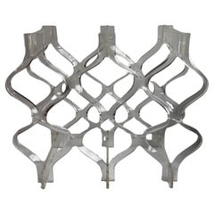 Vintage "Twisted Ribbon" Lucite / Acrylic Wine Rack, 1970
s