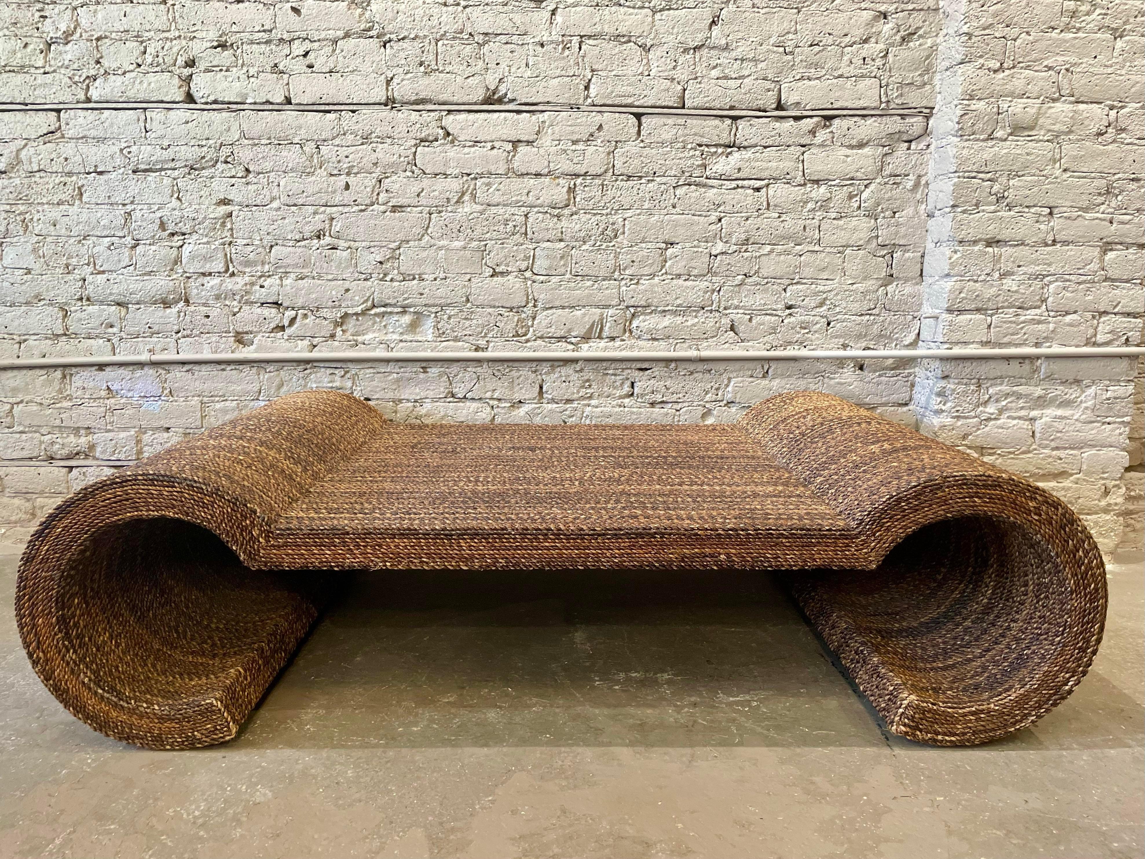 Vintage Twisted Rope Coffee Table For Sale 4