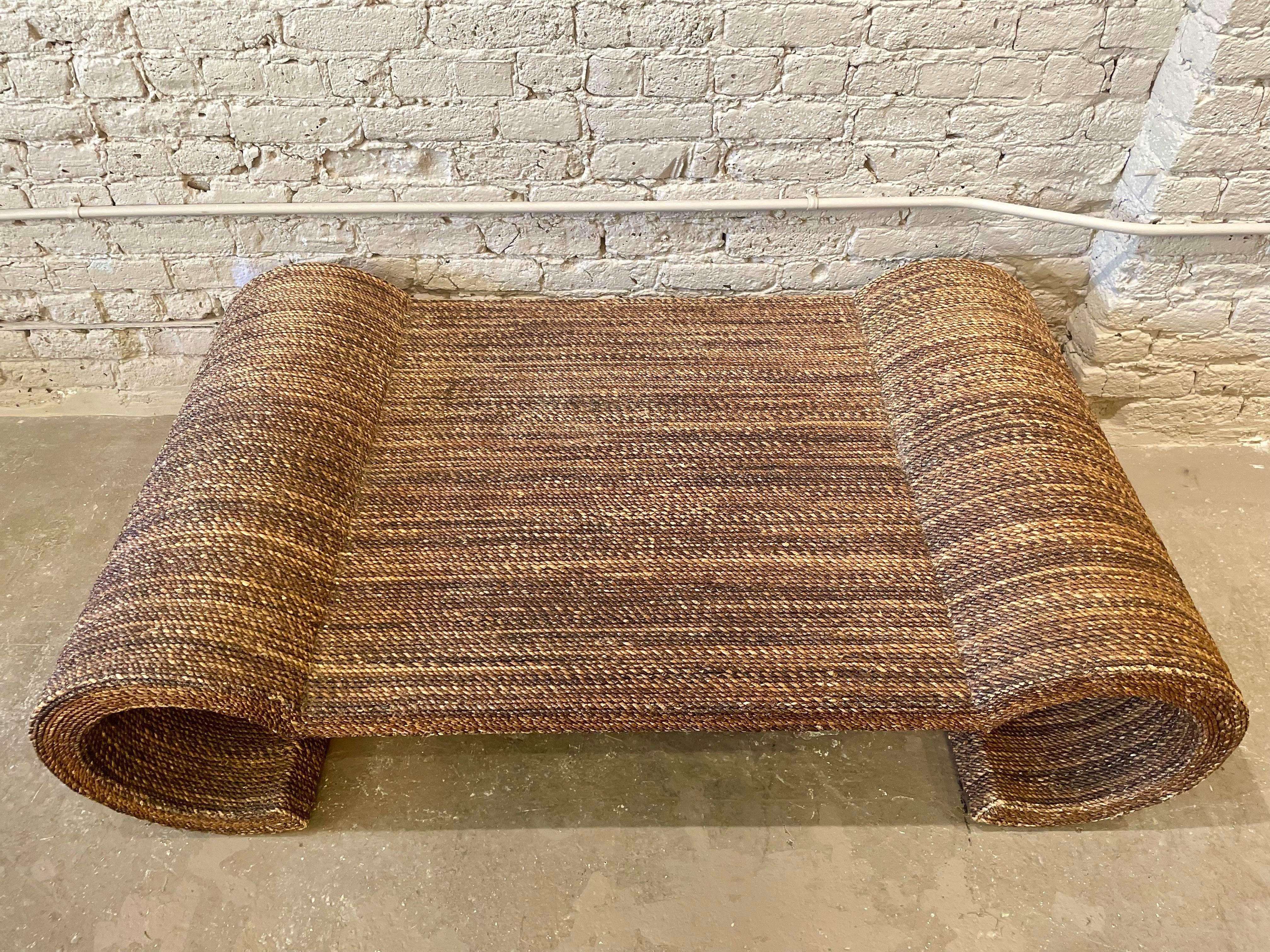 Mid-Century Modern Vintage Twisted Rope Coffee Table For Sale