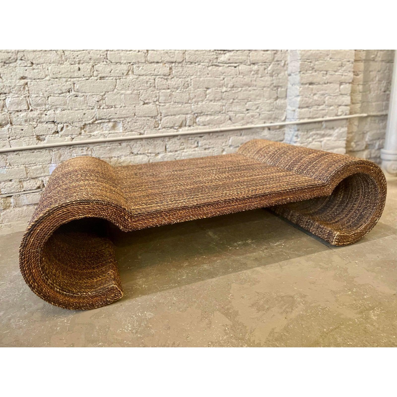 Vintage Twisted Rope Coffee Table In Good Condition For Sale In Chicago, IL