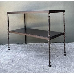 Vintage Twisted Wrought Iron Console Table