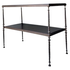 Vintage Twisted Wrought Iron Console Table
