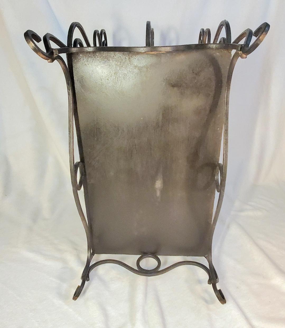 Vintage Twisted Wrought Iron Magazine Rack For Sale 1