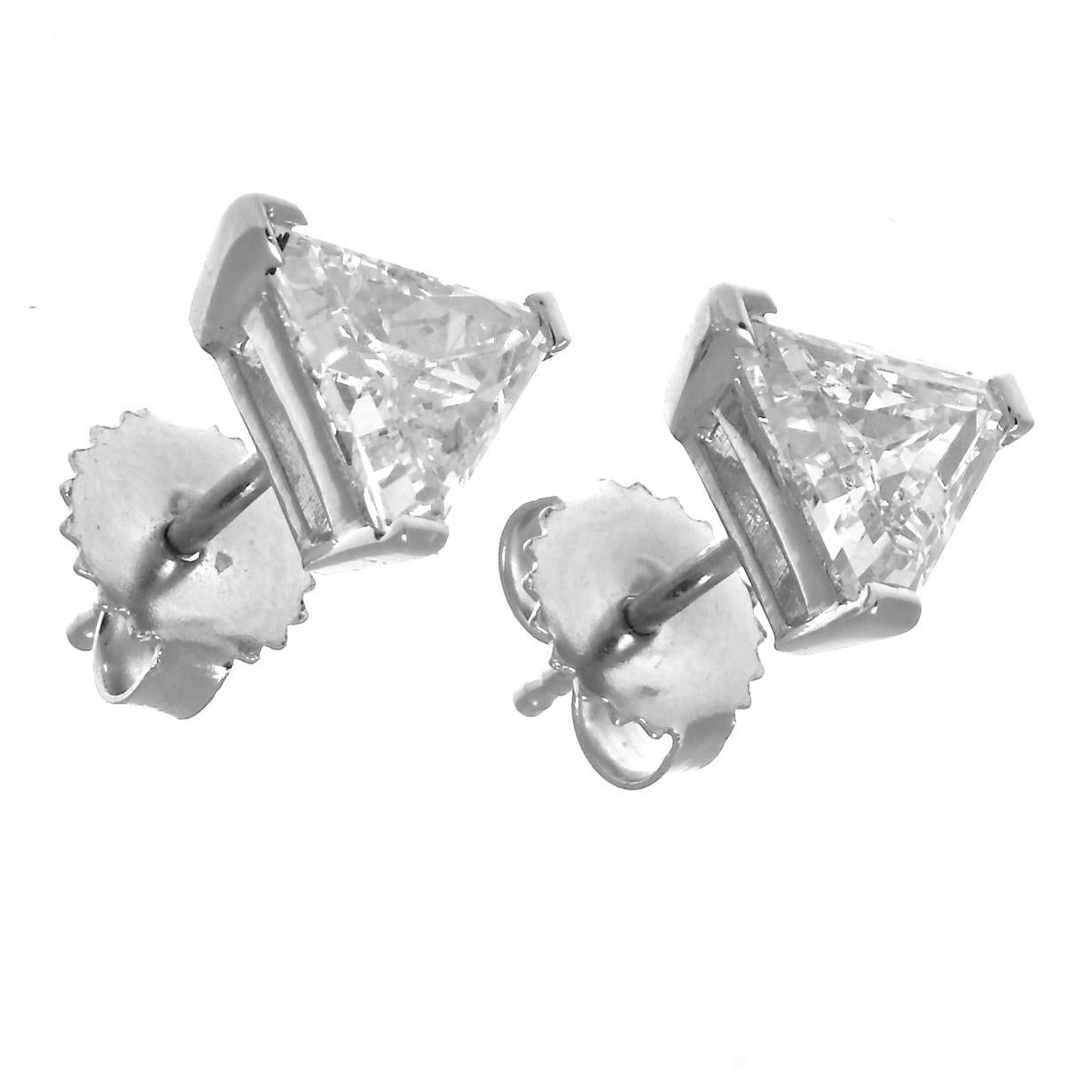 Contemporary Vintage Two Carat Diamond Stud Earrings