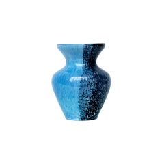 Vintage Two-Colored Vase in Blue Glass, Sweden, 1970s