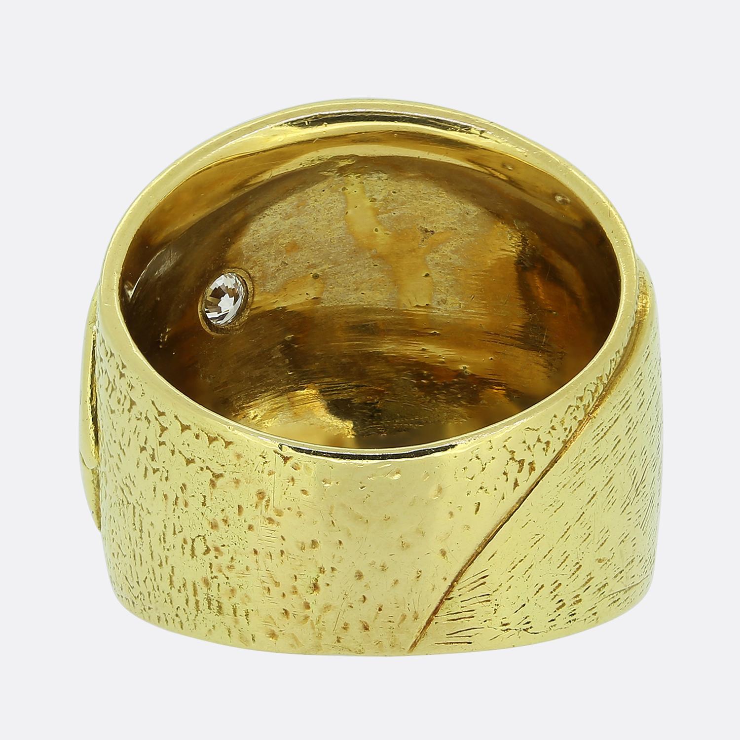 Anello con doppia pantera a due diamanti vintage In condizioni buone in vendita a London, GB