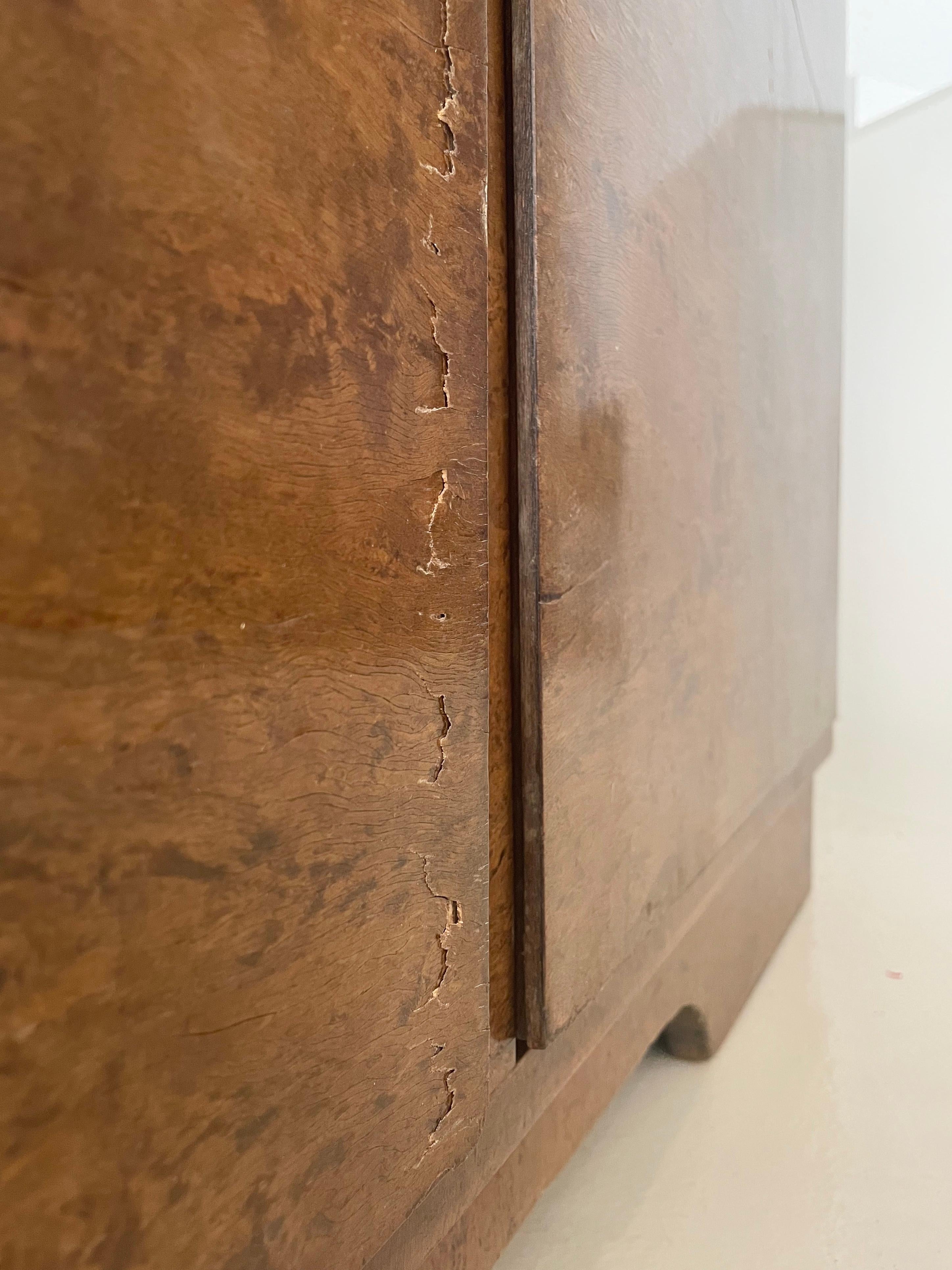 Armoire vintage à deux portes en loupe en vente 3