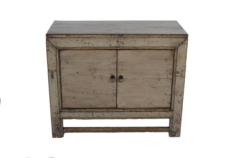 European Vintage Two-Door Lacquered Patina Cabinet For Sale