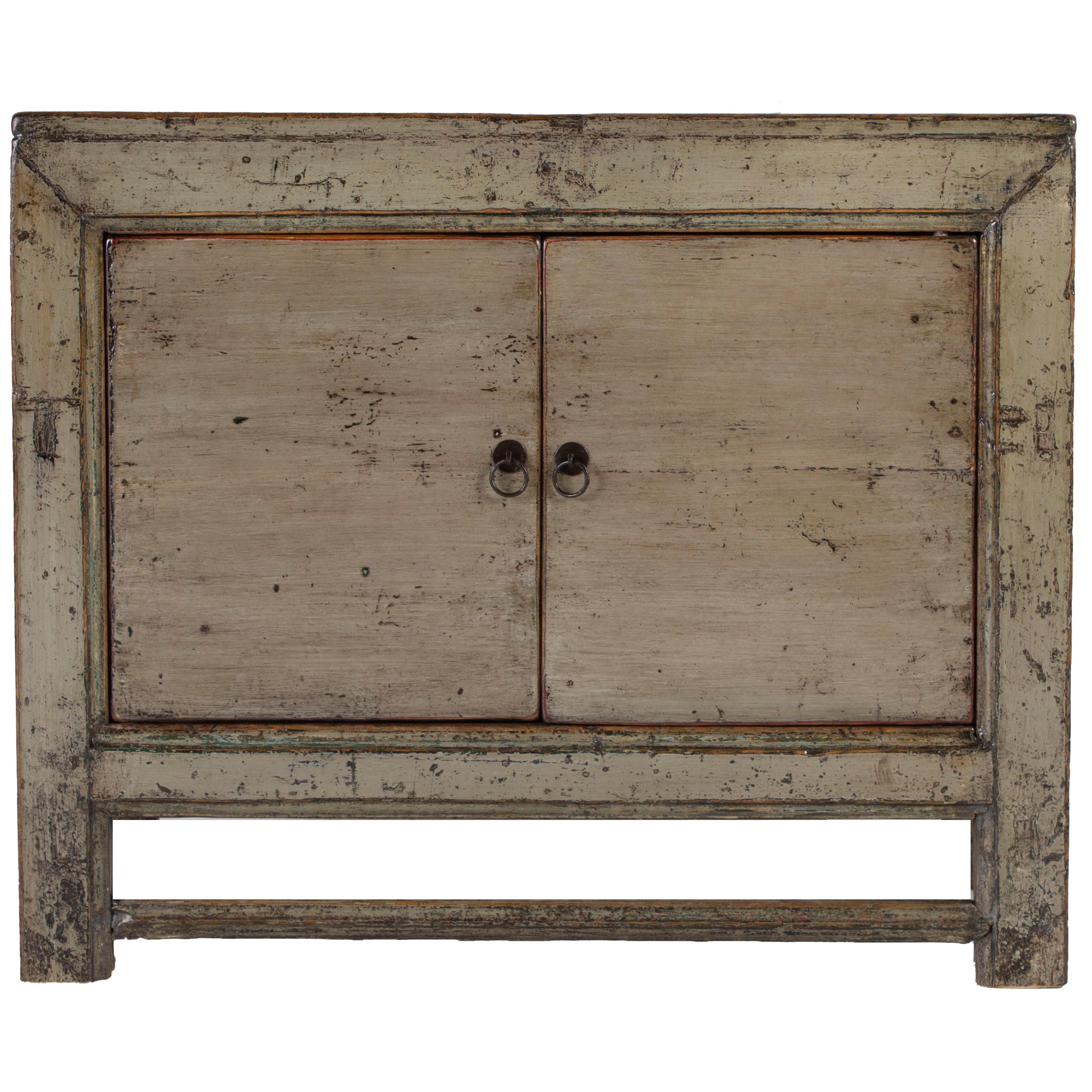 Vintage Two-Door Lacquered Patina Cabinet