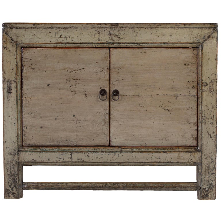 Vintage Two-Door Lacquered Patina Cabinet For Sale