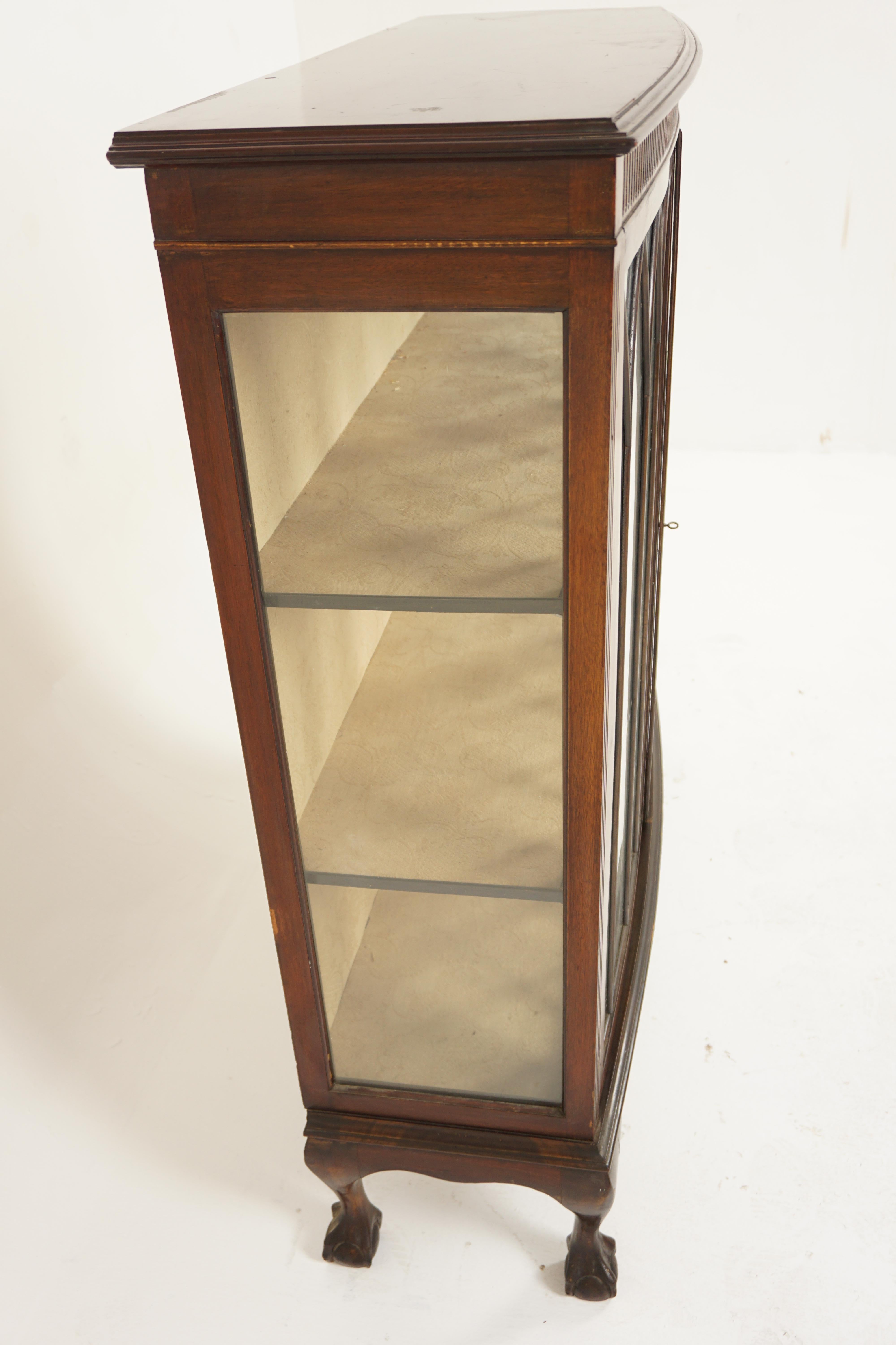 Vintage Two Door Walnut China Cabinet, Display Cabinet, Scotland 1930, H986 1