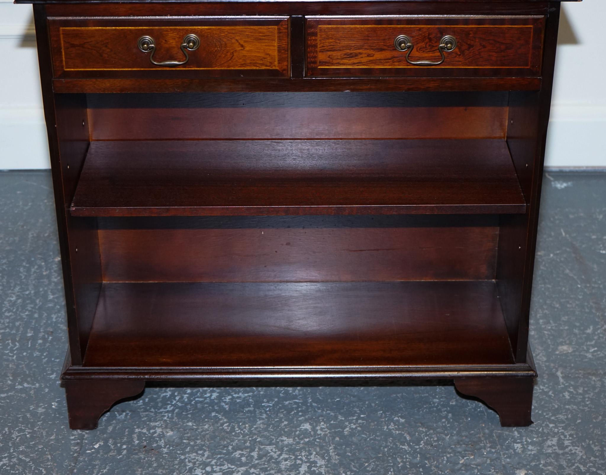 Vintage Two Drawer Dwarf Library Bookcase Sideboard Drawers In Good Condition For Sale In Pulborough, GB
