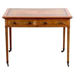 Vintage Two Drawer Leather Top Writing Desk