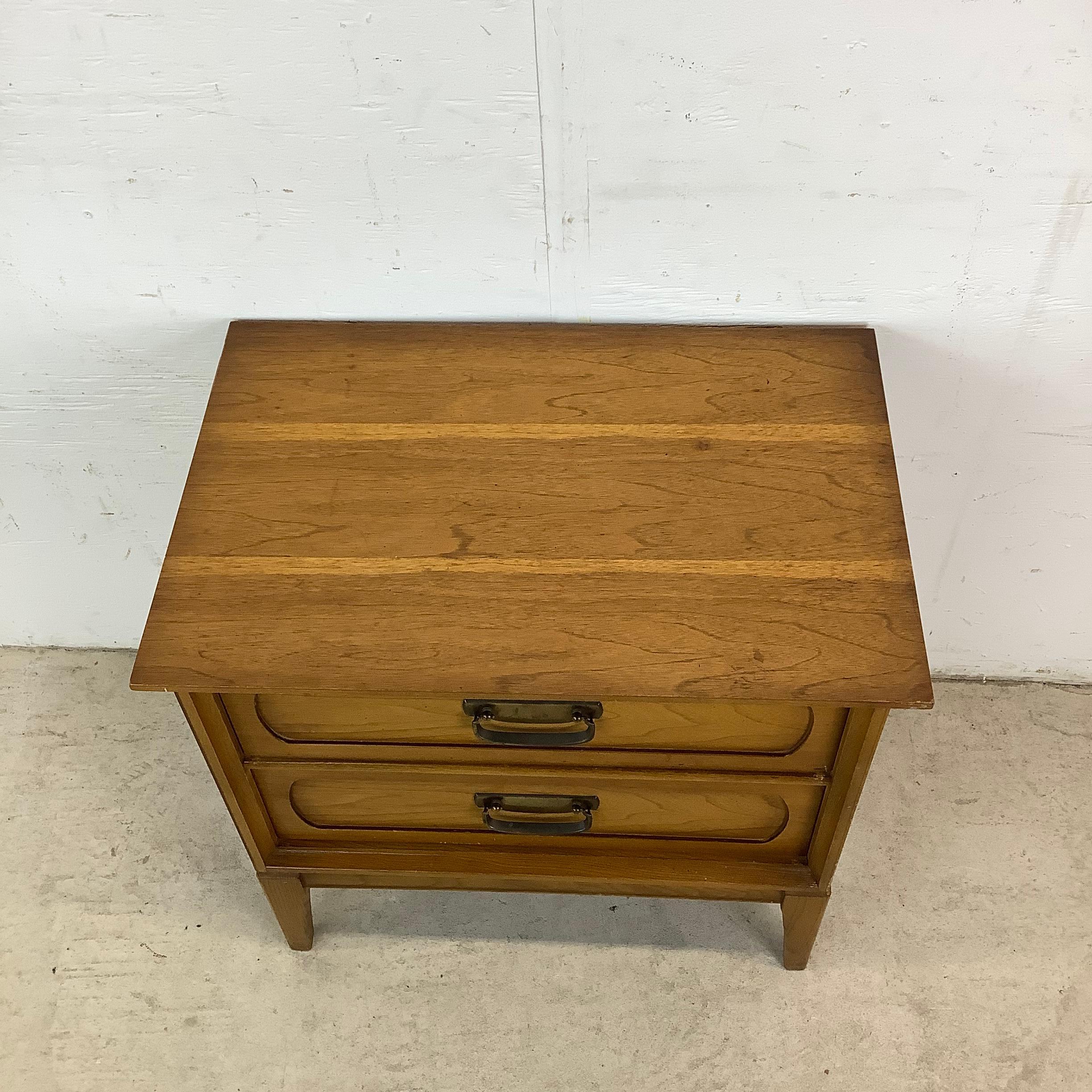 Unknown Vintage Two Drawer Nightstand For Sale