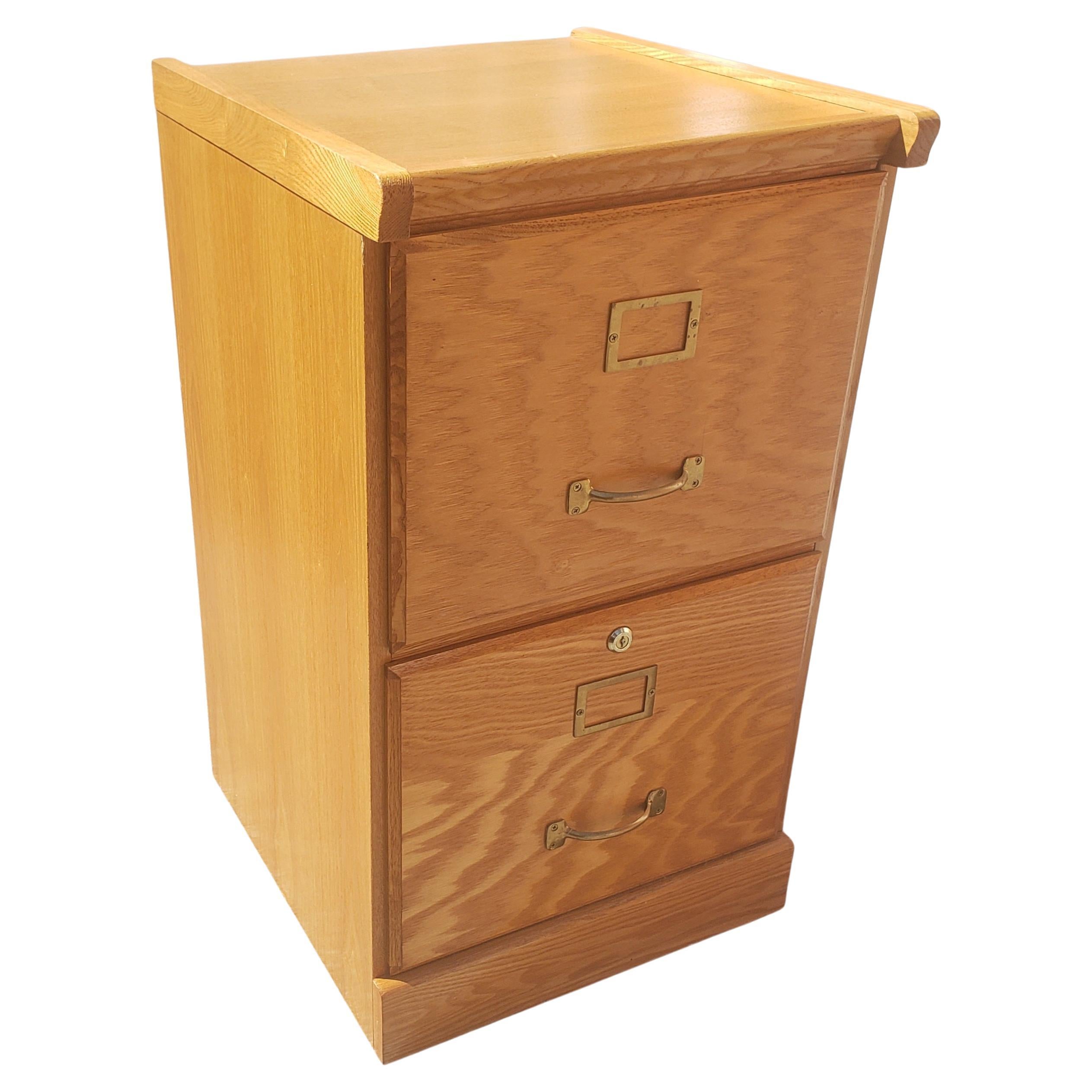 oak file cabinet 2 drawer