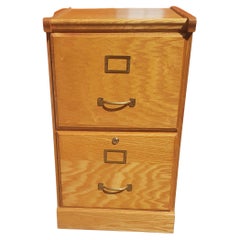 Used Two Drawer Oak Locking Filing Cabinet