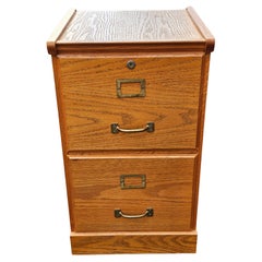 Classeur vintage à deux tiroirs en Oak Oak avec serrure
