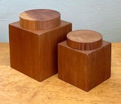 Scatola portaoggetti in legno a due cassetti vintage