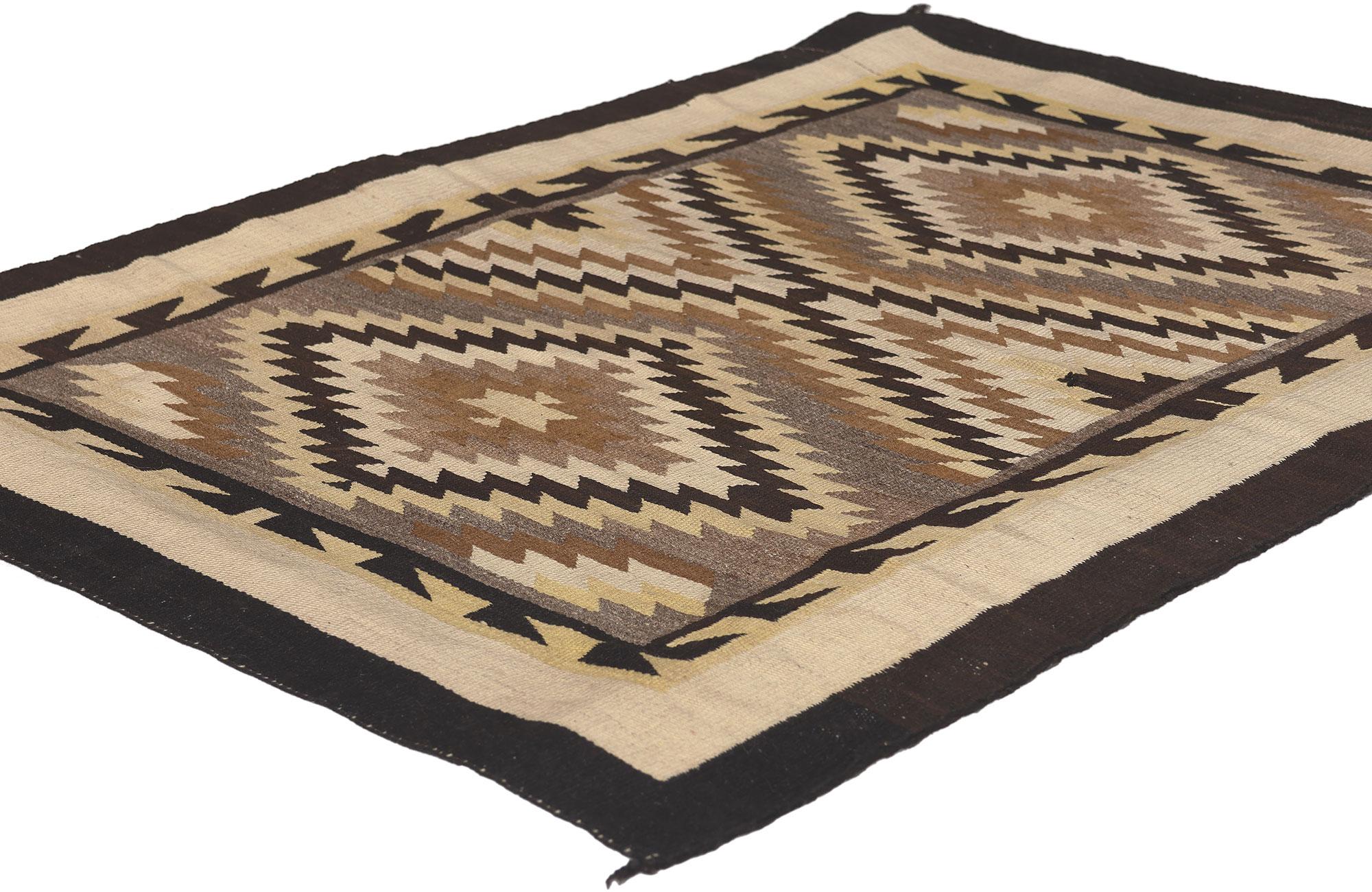 78638 Vintage Two Grey Hills Navajo Rug, 02'06 x 03'05.
Subtle Southwest style meets Organic Modern in this handwoven Two Grey Hills rug. The eye-catching diamond pattern and neutral earthy colorway woven into this piece work together to evoke a