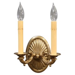 Vintage Two Light Italian Brass Sconce - 6 Available