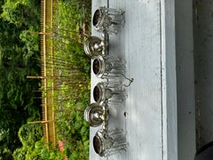 Vintage Two Light Pair of Bradley & Hubbard Nickel & Crystal Wall Sconces