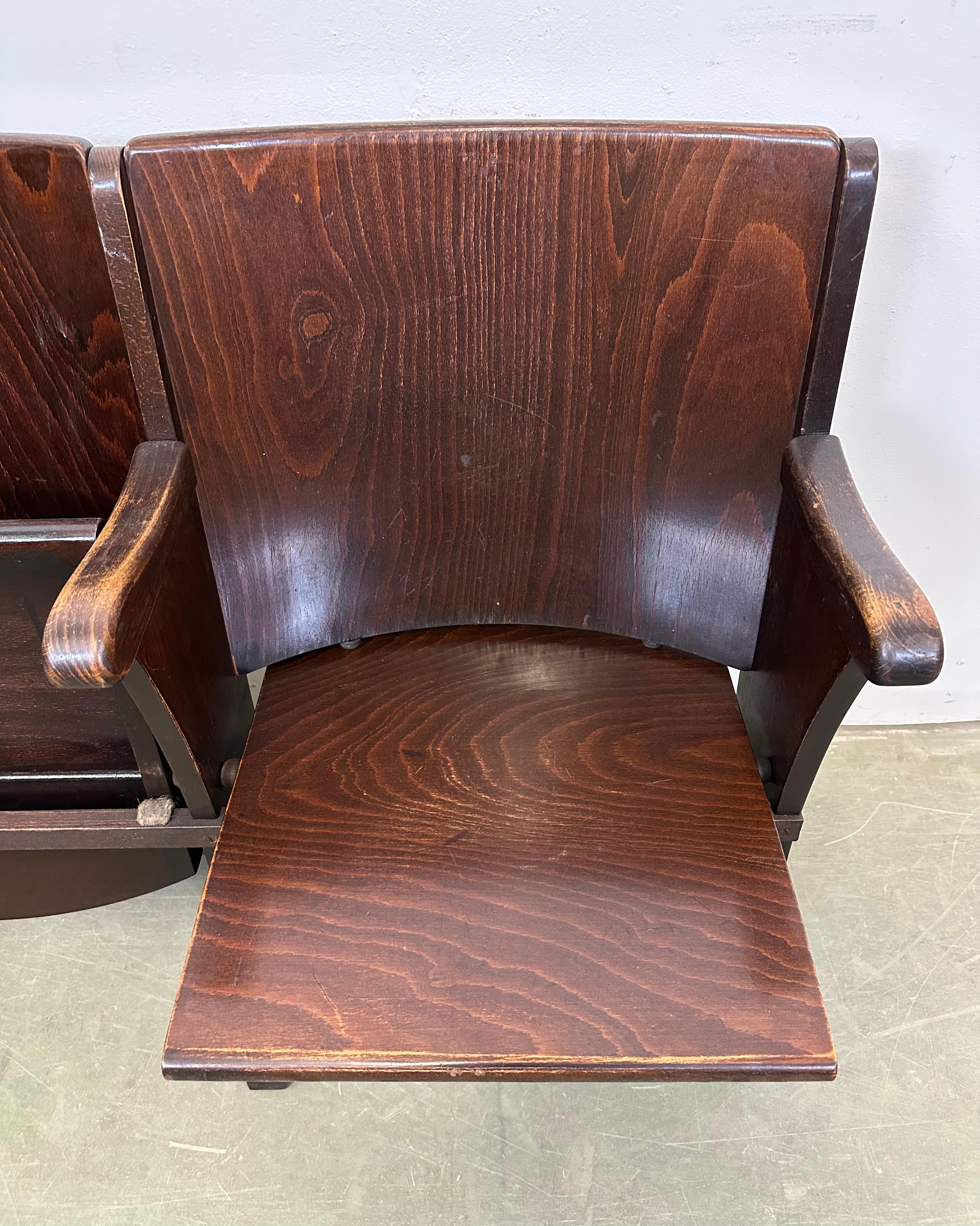 Vintage Two-Seat Cinema Bench from Thonet, 1950s 4
