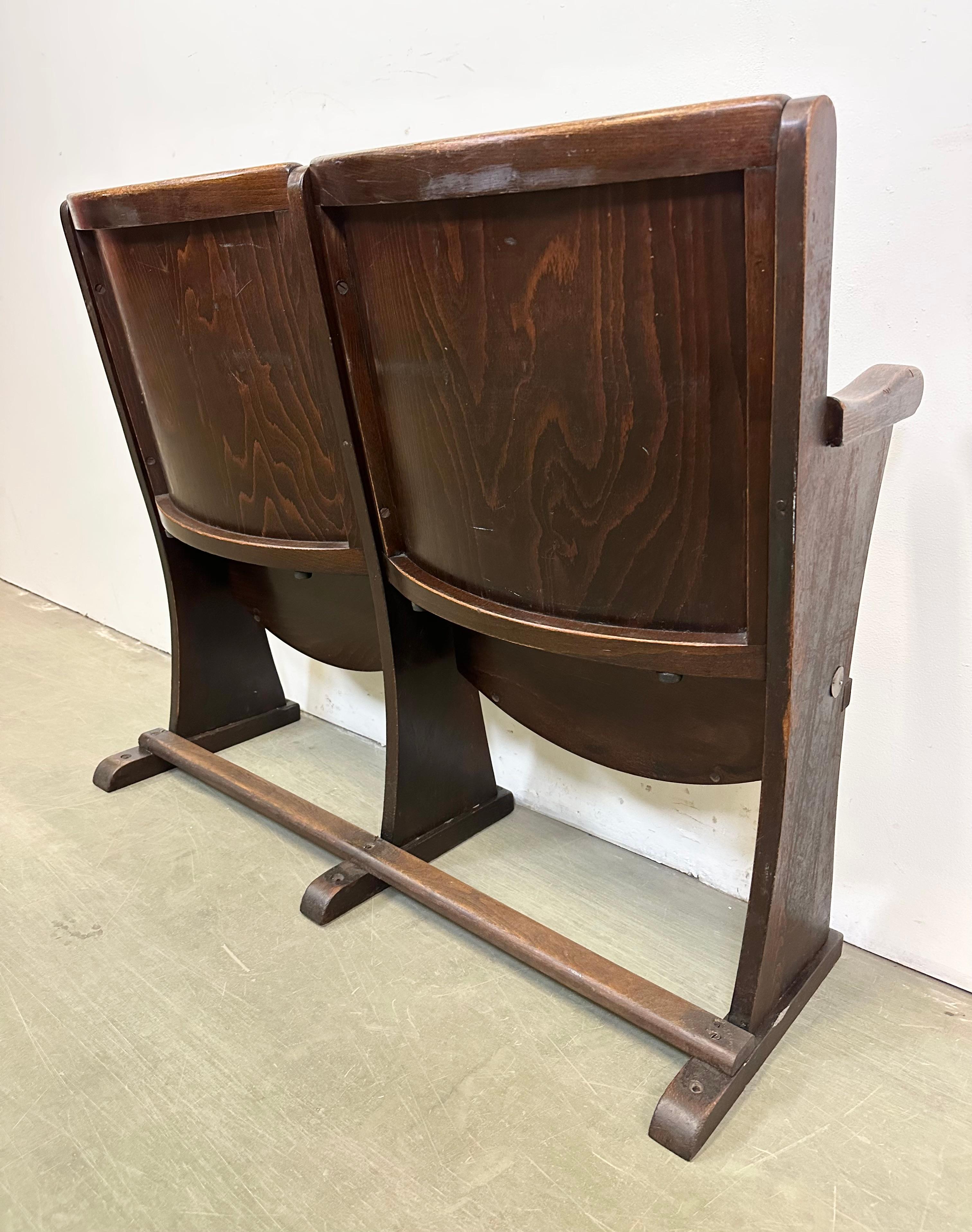 Vintage Two-Seat Cinema Bench from Thonet, 1950s 8