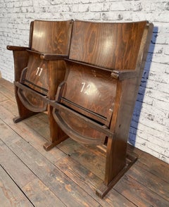 Vintage Two-Seat Cinema Bench from Ton, 1950s