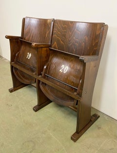 Vintage Two-Seat Cinema Bench from Ton, 1950s