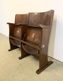 Vintage Two-Seat Cinema Bench from Ton, 1950s