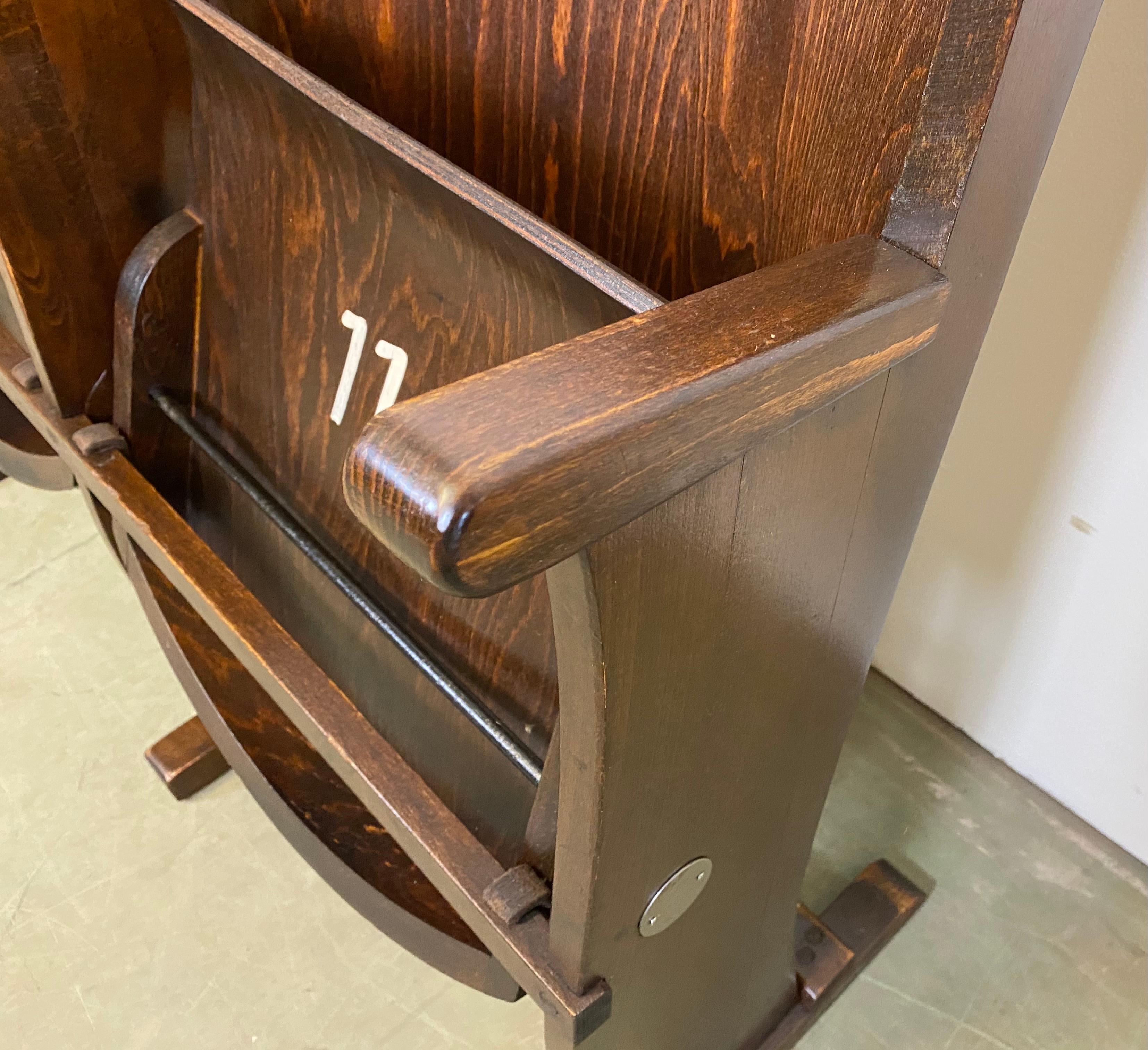 Czech Vintage Two-Seat Cinema Bench from Ton, 1950s