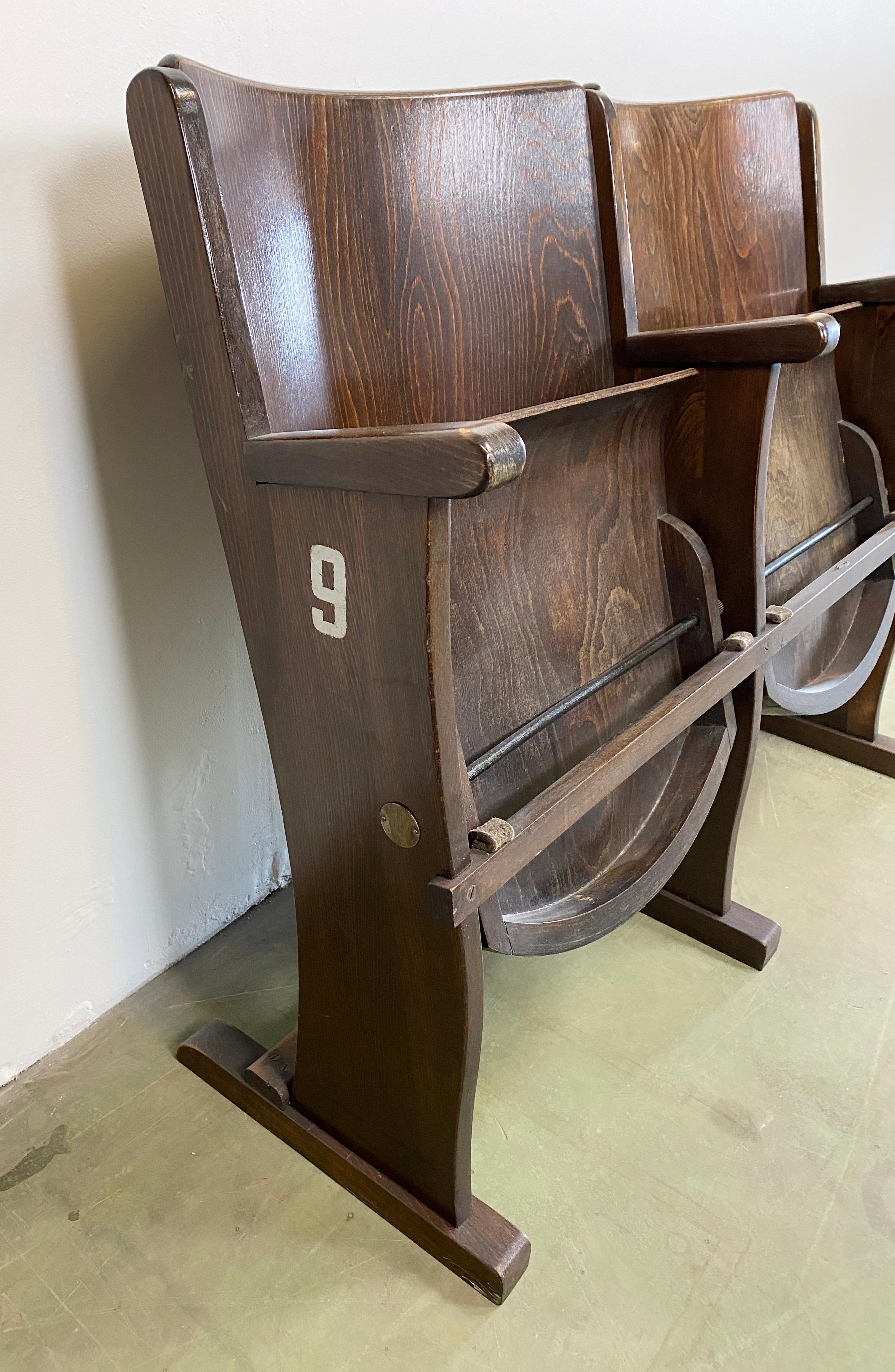 Vintage Two-Seat Cinema Bench from Ton, 1950s In Good Condition In Kojetice, CZ