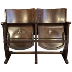 Vintage Two-Seat Cinema Bench from Ton, 1950s