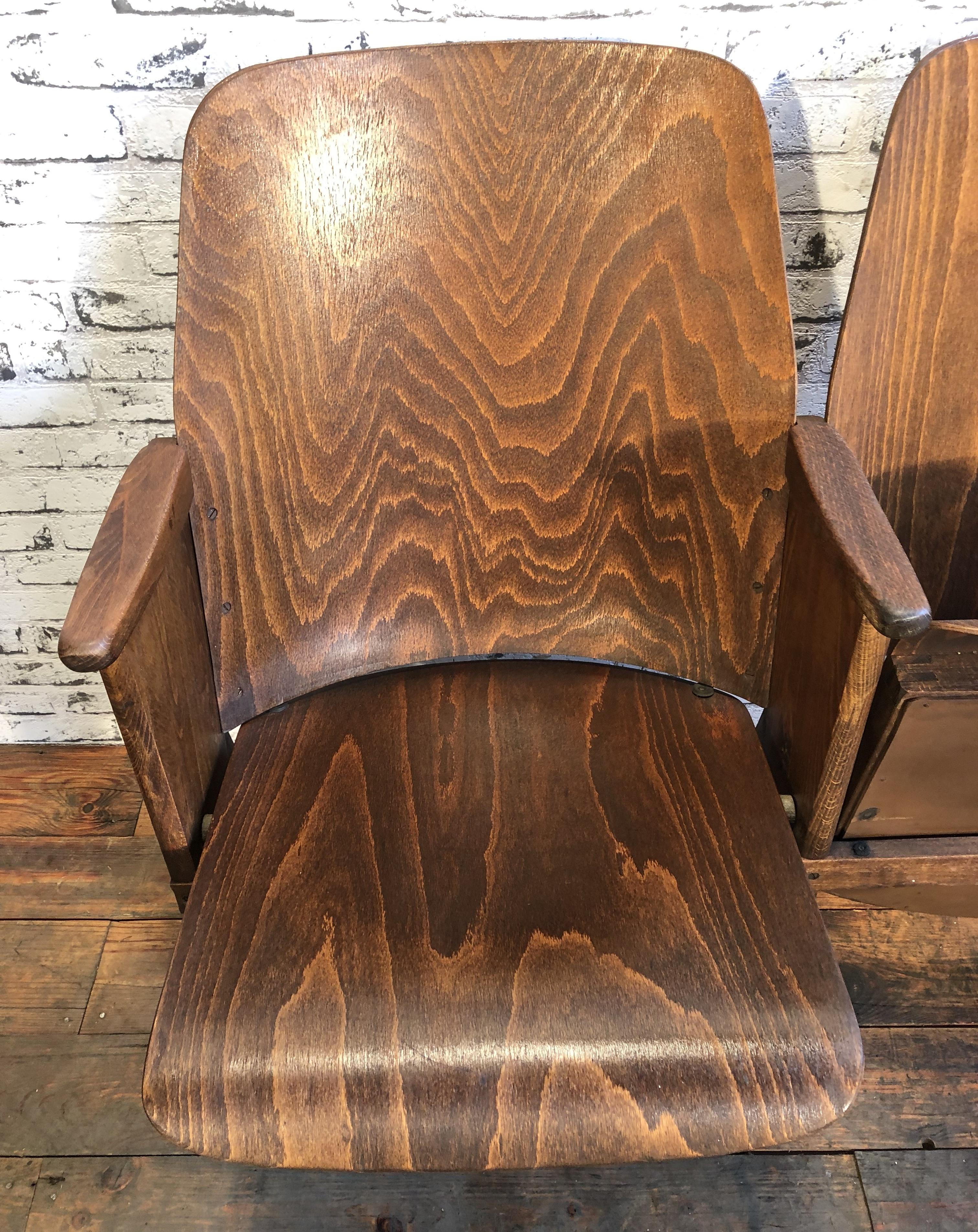 Vintage Two-Seat Cinema Bench from Ton, 1960s 5