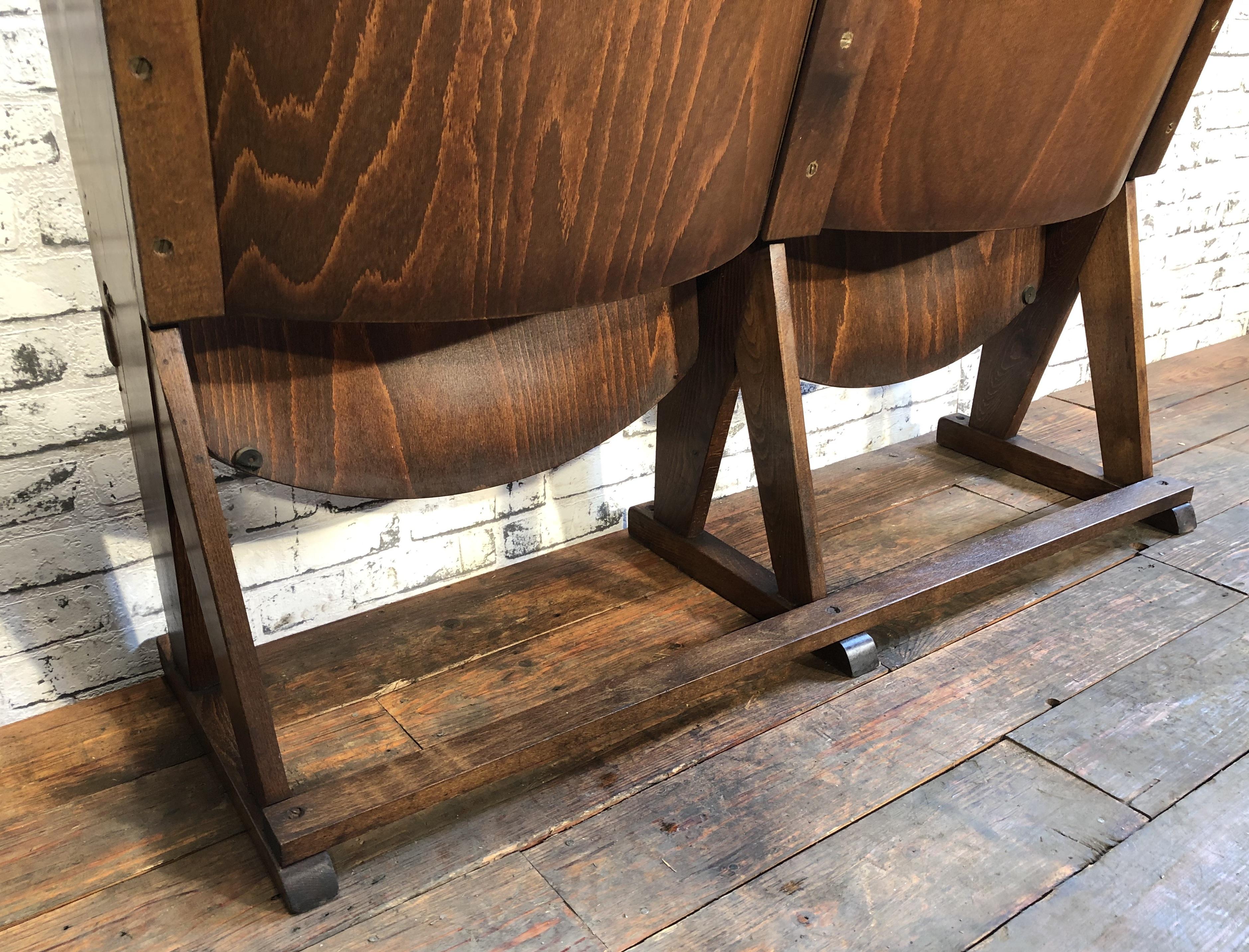 Vintage Two-Seat Cinema Bench from Ton, 1960s 7