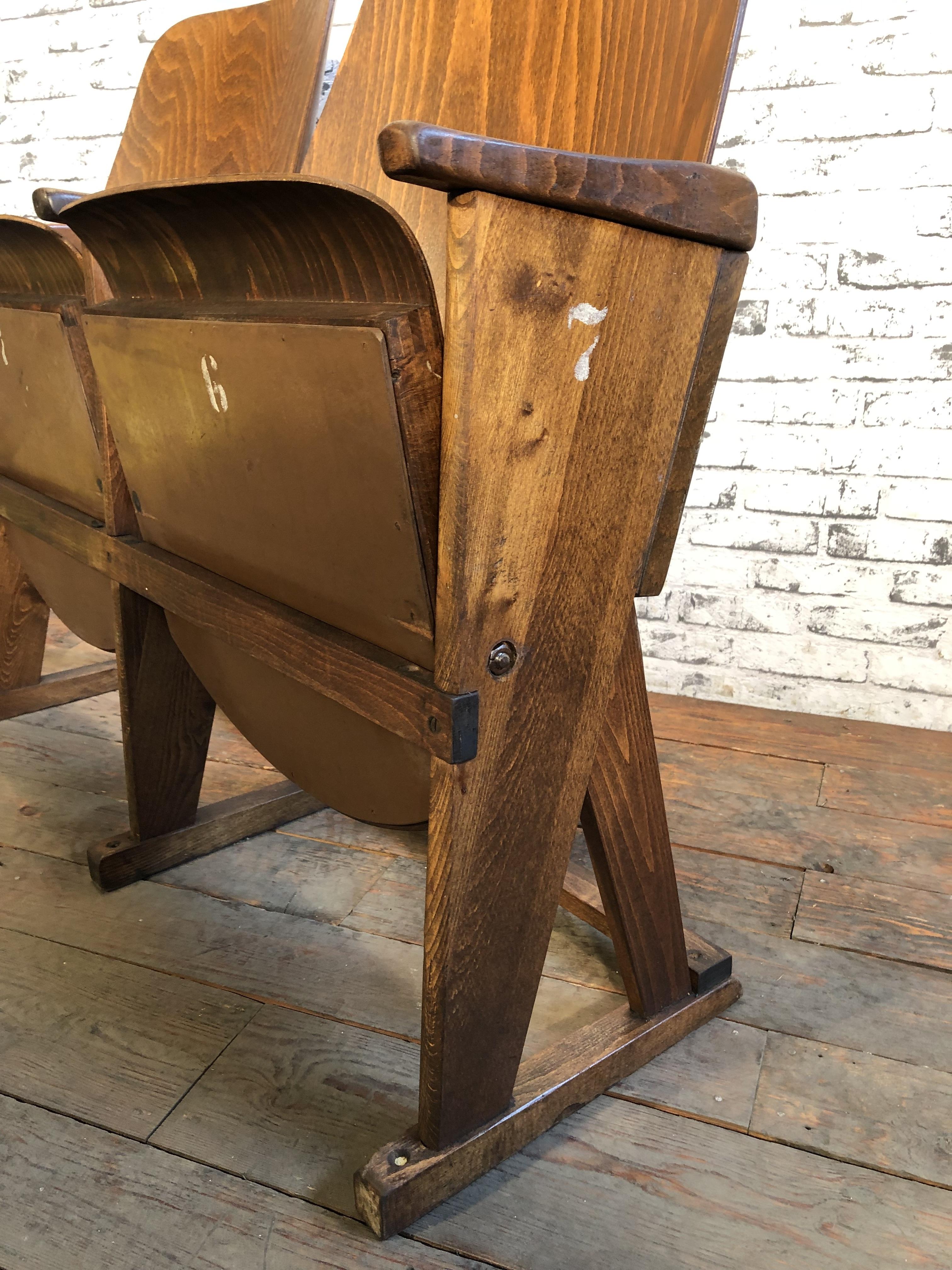 Vintage Two-Seat Cinema Bench from Ton, 1960s In Good Condition In Kojetice, CZ