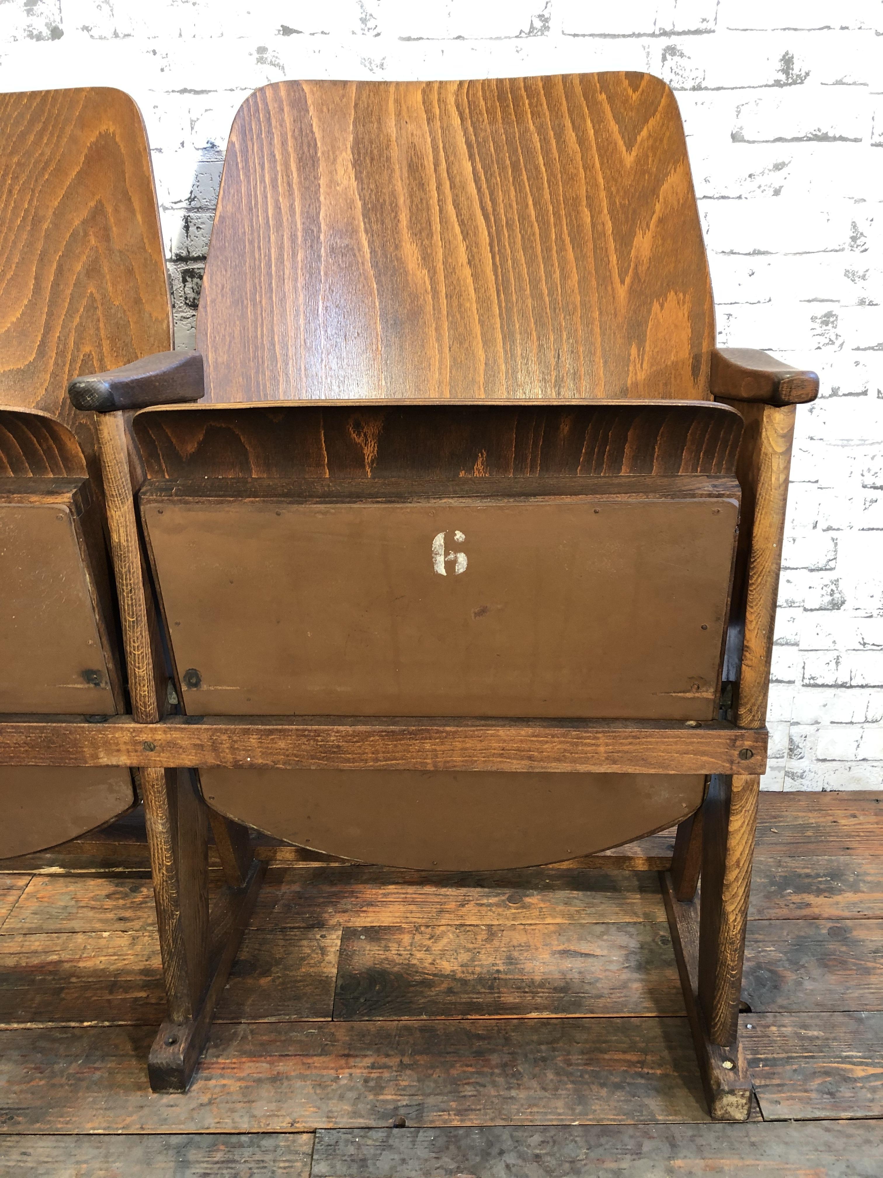 Vintage Two-Seat Cinema Bench from Ton, 1960s 1