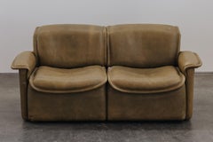 Zweisitziges Vintage-Sofa aus Leder von De Sede, Schweiz 1970er Jahre