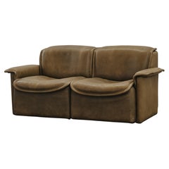 Vintage Two Seater Leather Sofa By De Sede, Switzerland 1970s