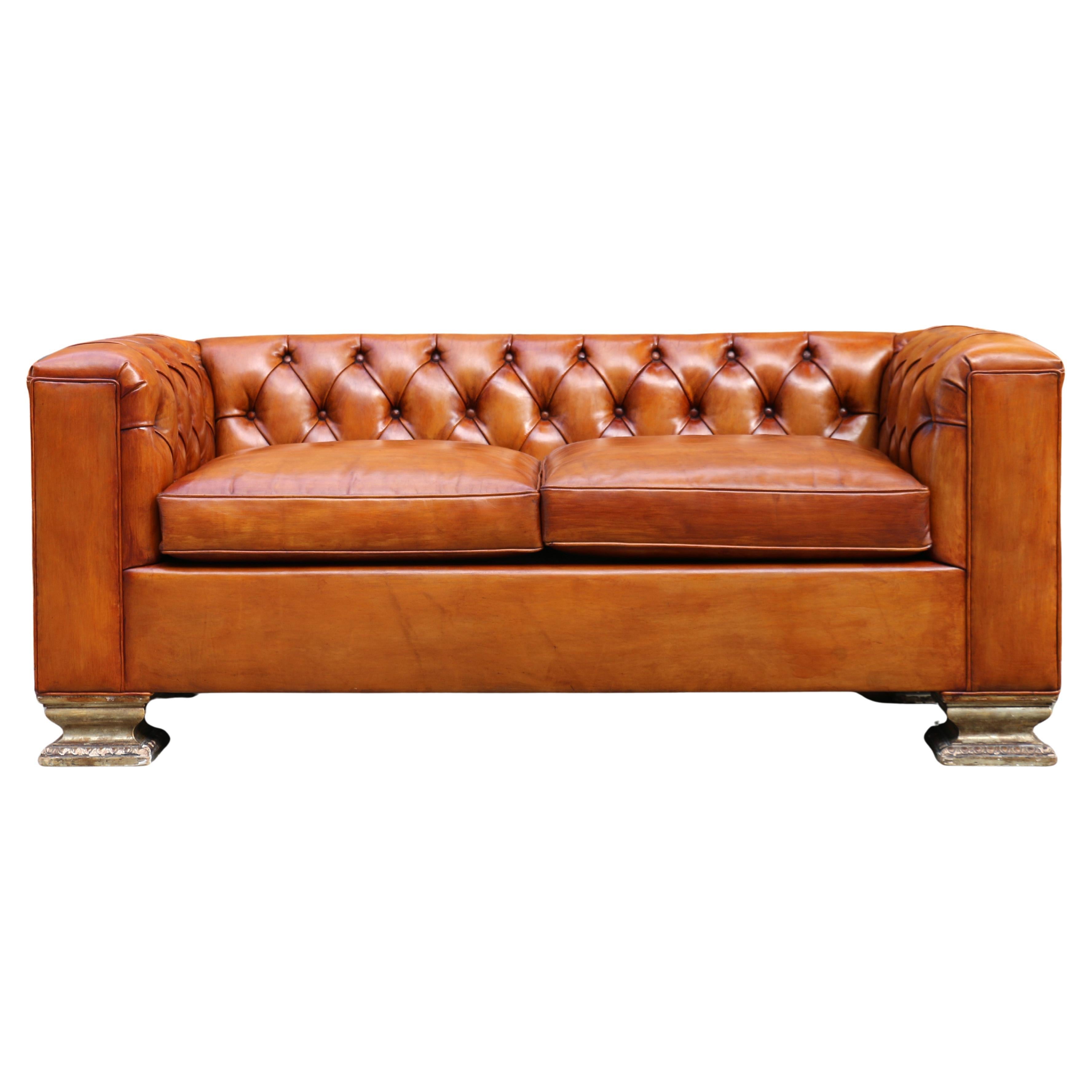 Vintage Two Seats Chesterfield Sofa, 1900