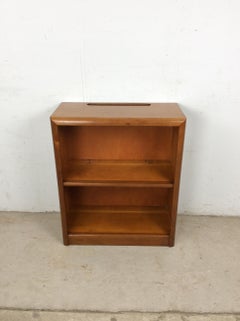Vintage Two Shelf Bookcase with Rounded Front Edge & Wire Slot