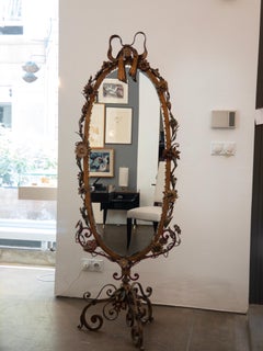 Vintage Two-Sided Hollywood Regency Standing Dressing Mirror, Italy 1960s