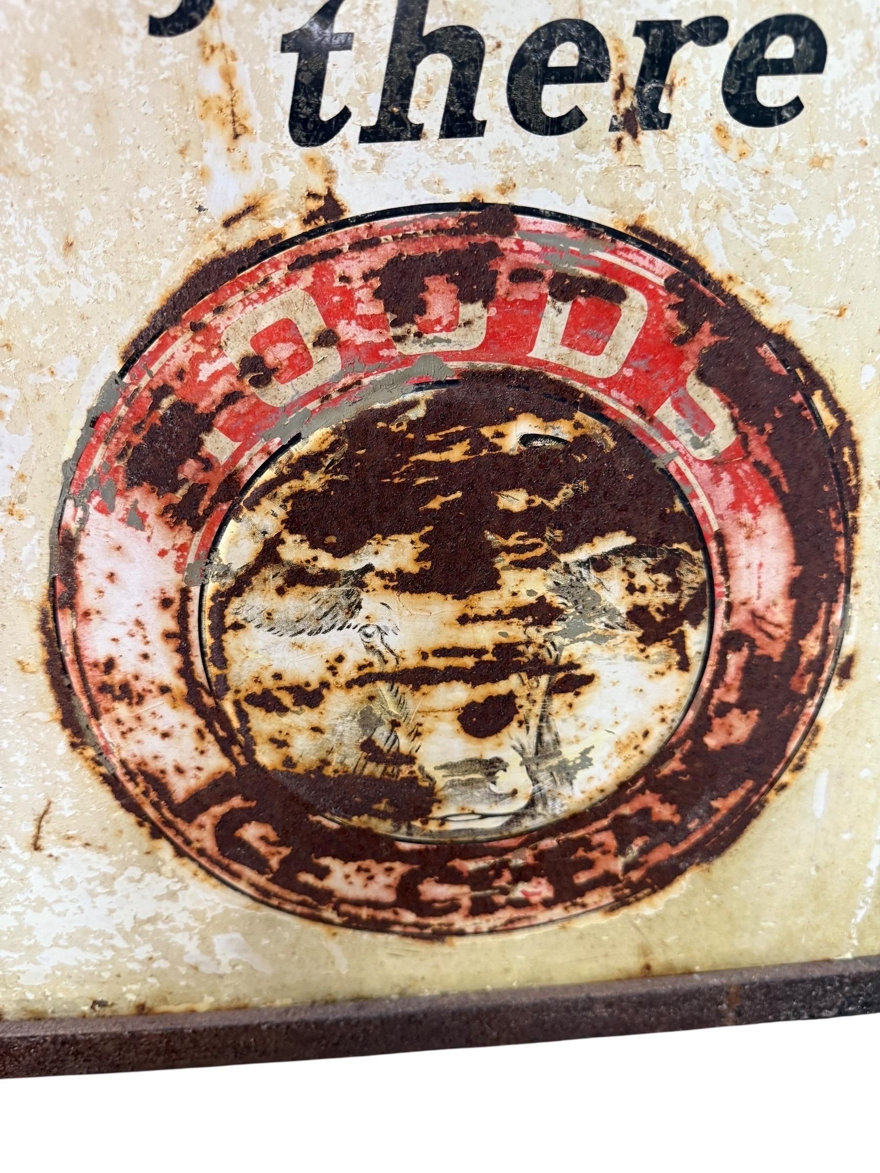 Panneau publicitaire vintage à deux faces pour les crèmes glacées Hood's en vente 3