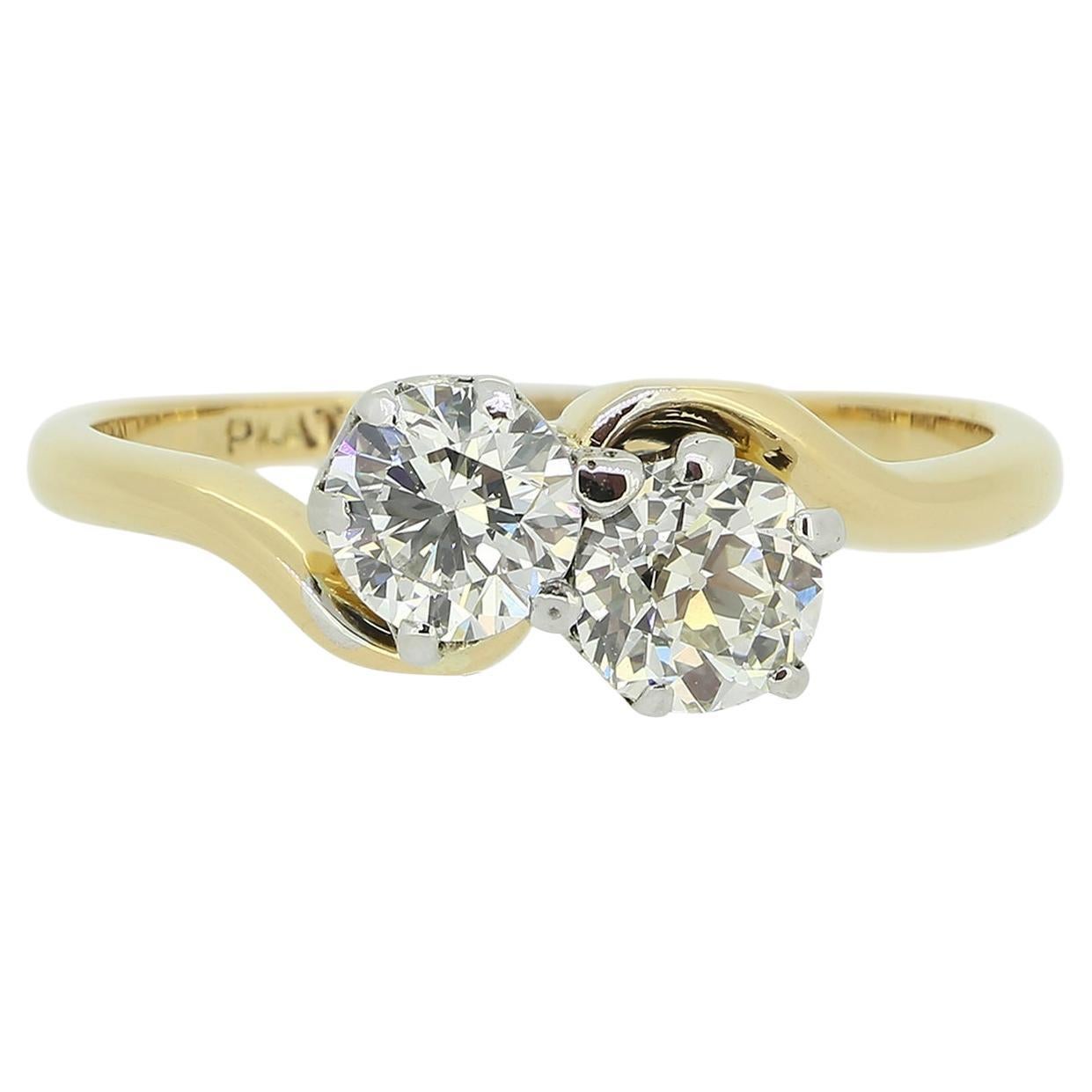 Vintage Two-Stone Diamond Ring