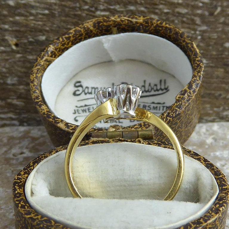 Vintage Two Stone Diamond Twist Engagement  Ring  in 18  