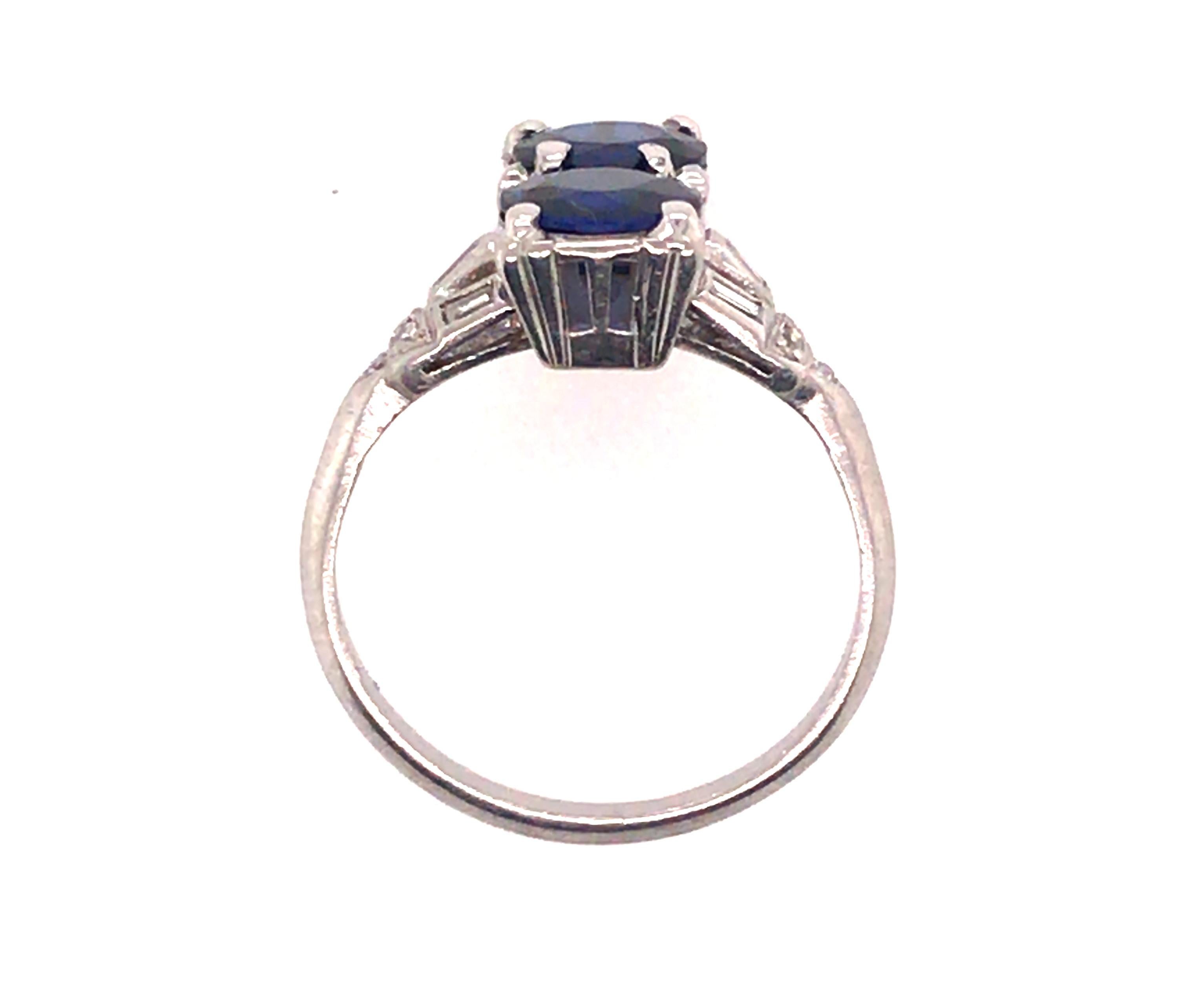 Genuine Original Art Deco Antique from 1920's Vintage 2 Stone Sapphire Diamond Ring 2.71ct Platinum


Featuring 2 Brilliant Bold Natural Blue Sapphires 

Genuine Antique Single Cut and Baguette Diamonds

100% Natural Sapphires &